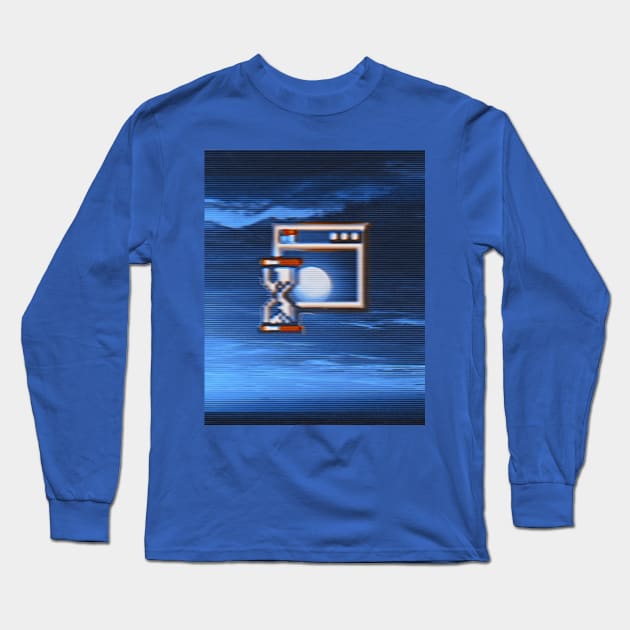 Dreamwave loading in cool blues and VHS Long Sleeve T-Shirt by lofi_retrowave